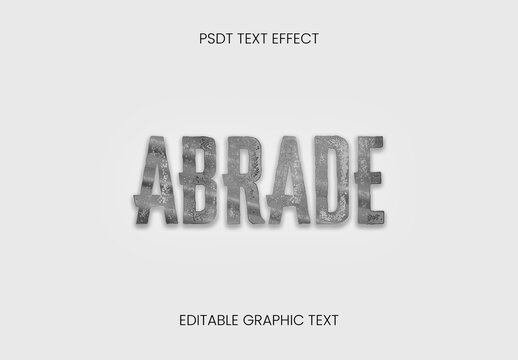 Gray Grunge Surface Scratch Text Effect Rusted Metal Abraded Font