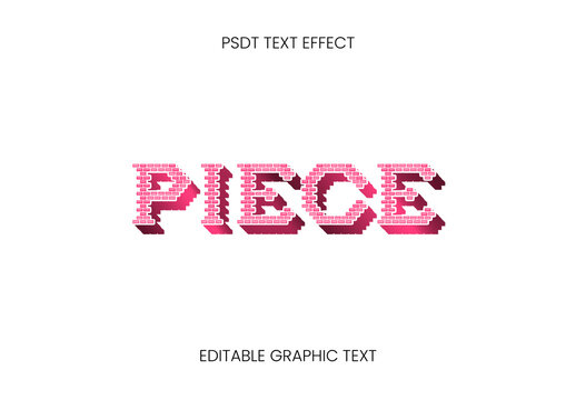 Pink Building Blocks 3D Text Effect Brick Pixelated Font