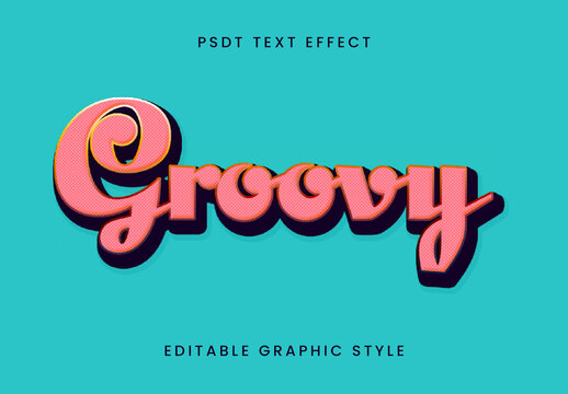 Pink Groovy Script Text Effect Retro Halftone Font