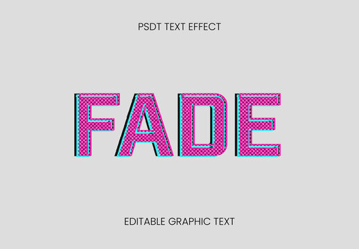 Pink And Cyan Grainy Halftone Deep Shadow Text Effect Static Noise Bold Font