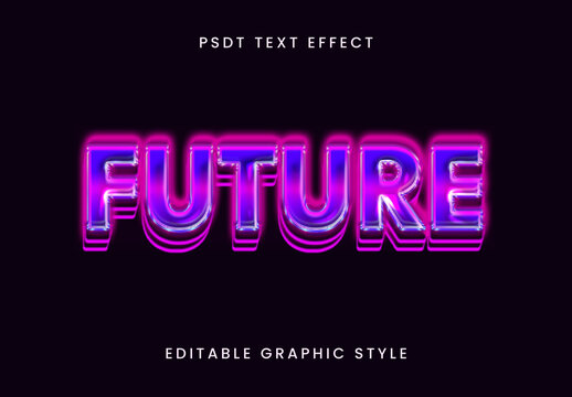 Pink And Purple Tech Cyber Neon Text Effect 3D Futuristic Bold Font