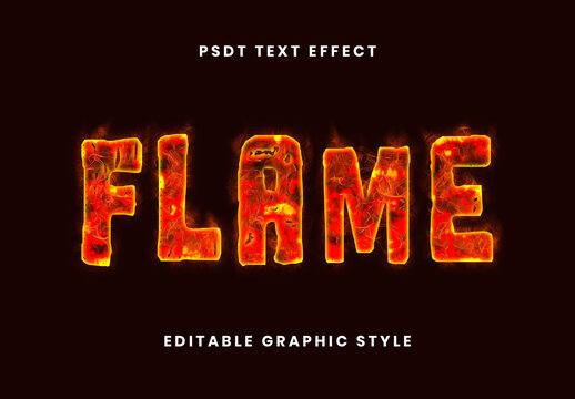 Red And Orange Fire Flames Text Effect Fiery Heat Bold Font