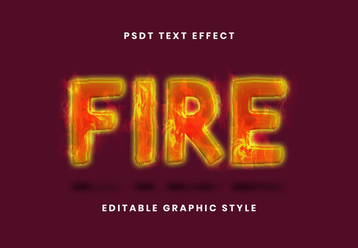 Red And Yellow Fire Flames Text Effect Burning Heat Font