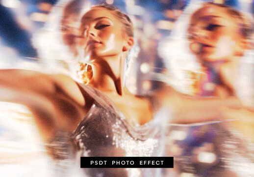 Pink And Blue Strobe Glow Pulse Light Photo Effect