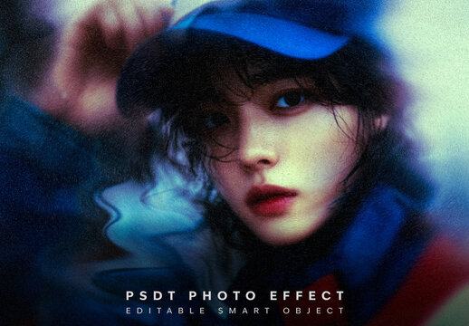 Blue And Red Strobe Glow Pulse Light Photo Effect