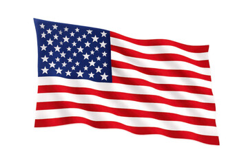 Fototapeta premium United states flag waving, symbolizing democracy, freedom, and national pride on a transparent background