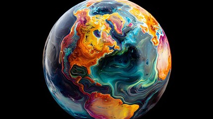 Colorful Earth Globe Art - A Vibrant Depiction of Our World.