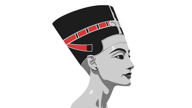 Nefertiti Portrait - Ancient Egyptian Queen Profile Illustration