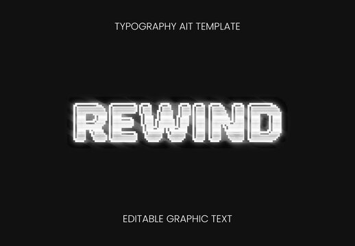 White Tape Noise VHS Retro Text Effect Horizontal Scanline Font