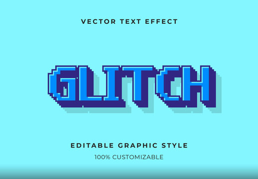 Blue Retro Game Text Effect 3D Pixel Font