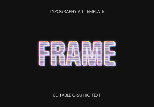 Purple Scanline Static VHS Retro Text Effect RGB Wavy Font