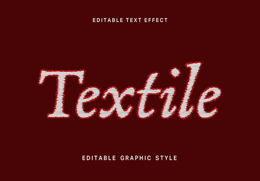 Red and White Stitch Embroidery Text Effect Fabric Thread Font