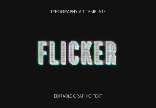 White Scanline Static VHS Retro Text Effect 3D Noise Font