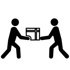 vector illustration of a man delivered package