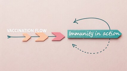 Vaccination Flow Chart Illustrating the Process of Building Immunity Through Vaccination for Health Education