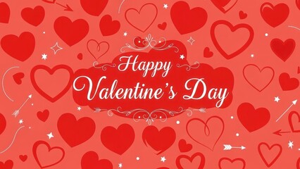 Valentine's Day Celebration with Heart Shapes and Romantic Theme Design