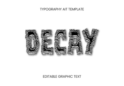 Black And Gray Cracked Stone Fractured Text Effect Wall Bold Font