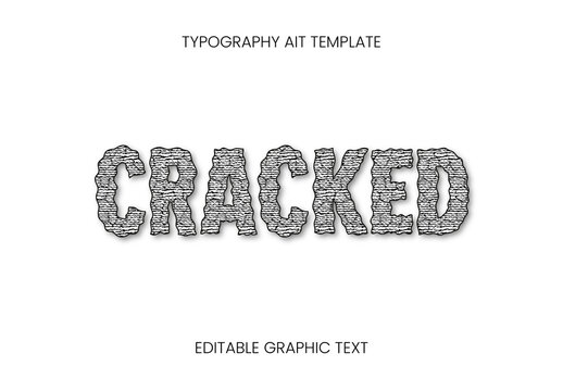 Gray Cracked Stone Fractured Text Effect Distressed Grunge Font