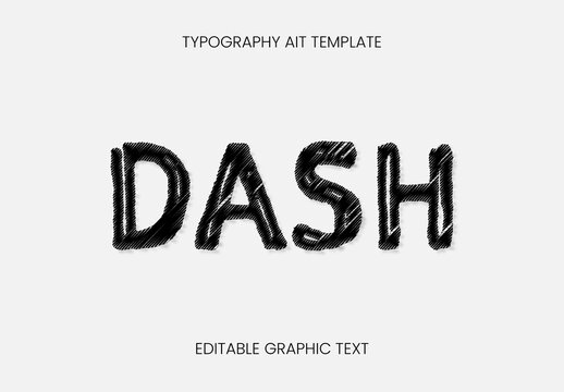 Black Marker Streak Sketch Text Effect Scribble Dash Font