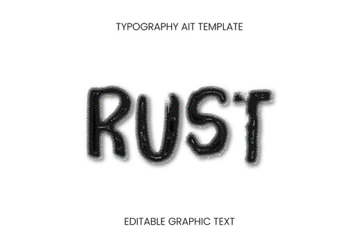 Black Eroded Grunge Edge Text Effect Rough Brush Texture Font