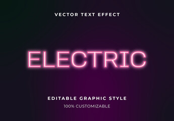 Pink Realistic Glow Neon Text Effect