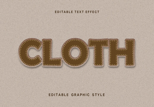 Brown Stitch Embroidery Text Effect