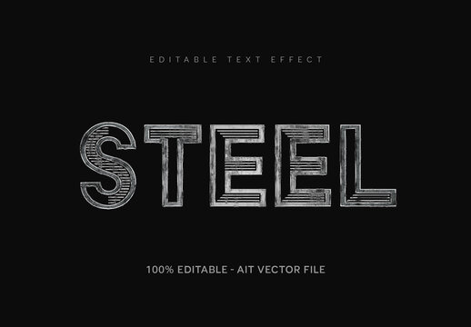 Lines Metallic Engraved Text Effect