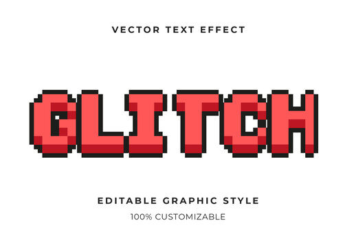 Red Retro Game Text Effect 3D Blocky Pixel Font