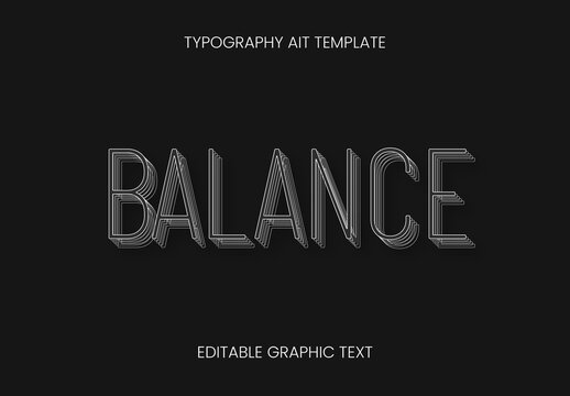 Layered Outline Stack Text Effect