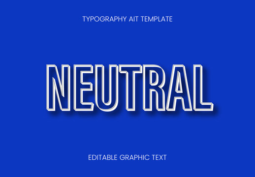 White Minimal Clean Text Effect Outline Bold Shadow Font