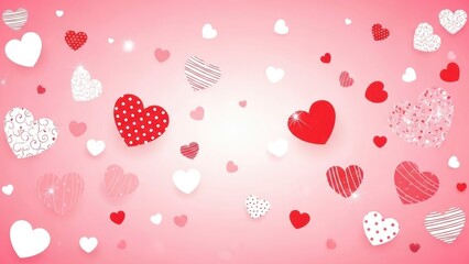 romantic love hearts on pink background with various heart shapes and patterns for valentine's day