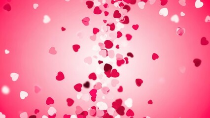 romantic love hearts floating on pink background for valentine's day celebration
