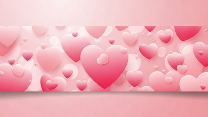 Bright and Playful Romantic Pink Hearts Wall Decoration for Valentine's Day or Love Themes