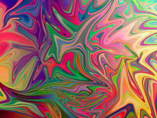 colorful push and pull warped color design