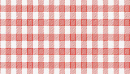 Seamless Red and White Plaid Pattern with Diamond Checks
