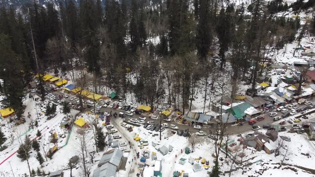 Manali drone video with heavy snowfall. Manali after snowfall drone video. Solang valley manali after snowfall drone video. Manali snowfall video. Manali solang village drone video. Manali drone video