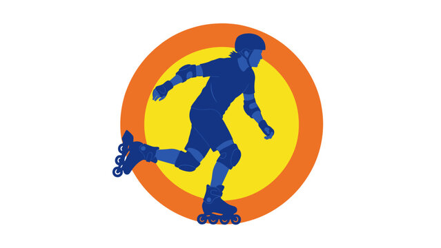 Silhouette of a Rollerblader in Action