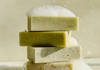Foamy Soap Bar Arrangement Mockup