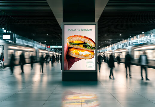 Central Subway Hall Poster Mockup