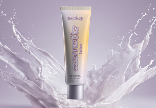 Cosmetic Tube Splash Product Template