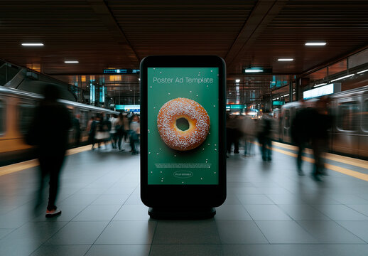 Underground Station Digital Poster Mockup