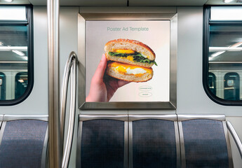 Subway Wall Poster Template with Seating View