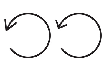 Undo icons in outline, flat style. Vector EPS