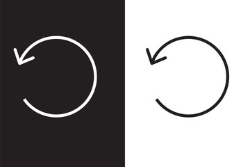 Undo icons in outline, flat style. Vector EPS