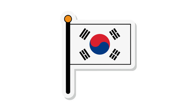 South Korea Flag Icon Sticker - Taegeukgi