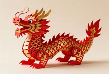 Vibrant Paper Craft Dragon Toy for Creative Seasonal Decor and Luxury Presentation Style
