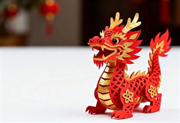 Colorful Paper Craft Dragon Toy Design for Seasonal Celebration and Luxury Presentation Style
