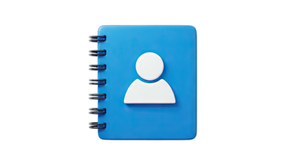 Contact Book Icon on Blue Background