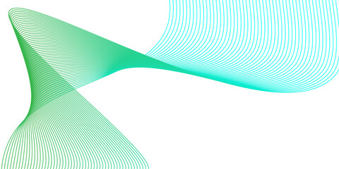 Fototapeta premium Abstract Blue and green Wave Lines on White Background. Vector Illustration