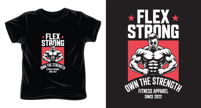 flex strong graphic victor art t-shirt design print template